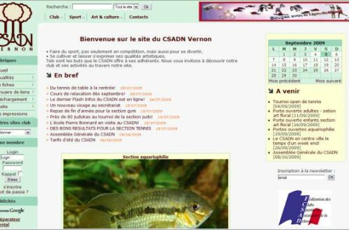 Site du CSADN Vernon, dans sa version de 2006