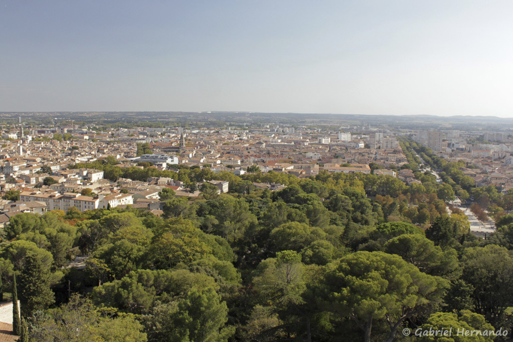 Vue panoramique sur Nîmes