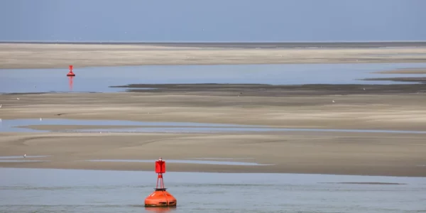 Bancs de sable dans la baie de somme, à marée basse
