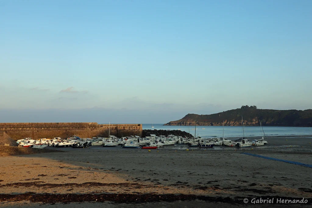 Vue sur le port et la pointe de la Tour, en soirée