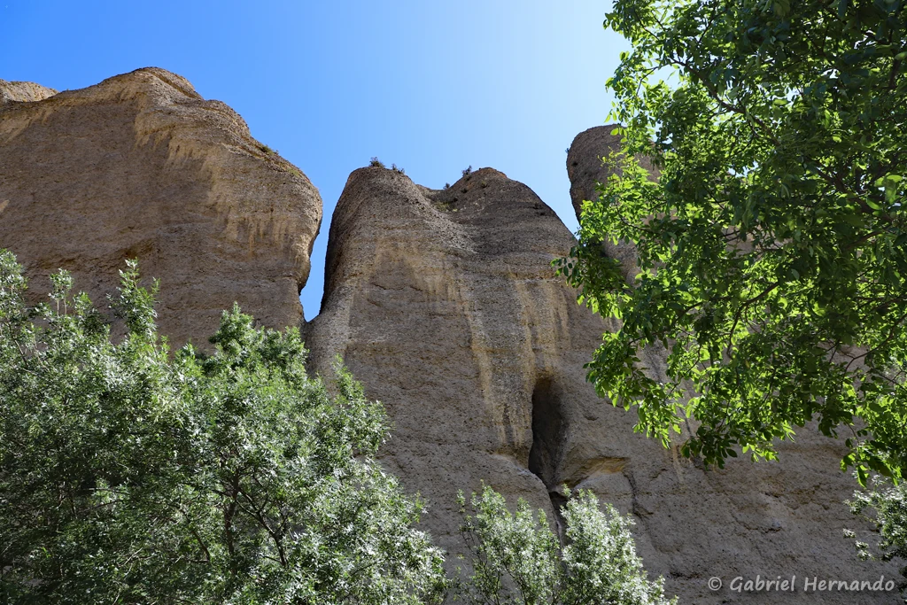 Les Pénitents, depuis le sentier au pied des falaises