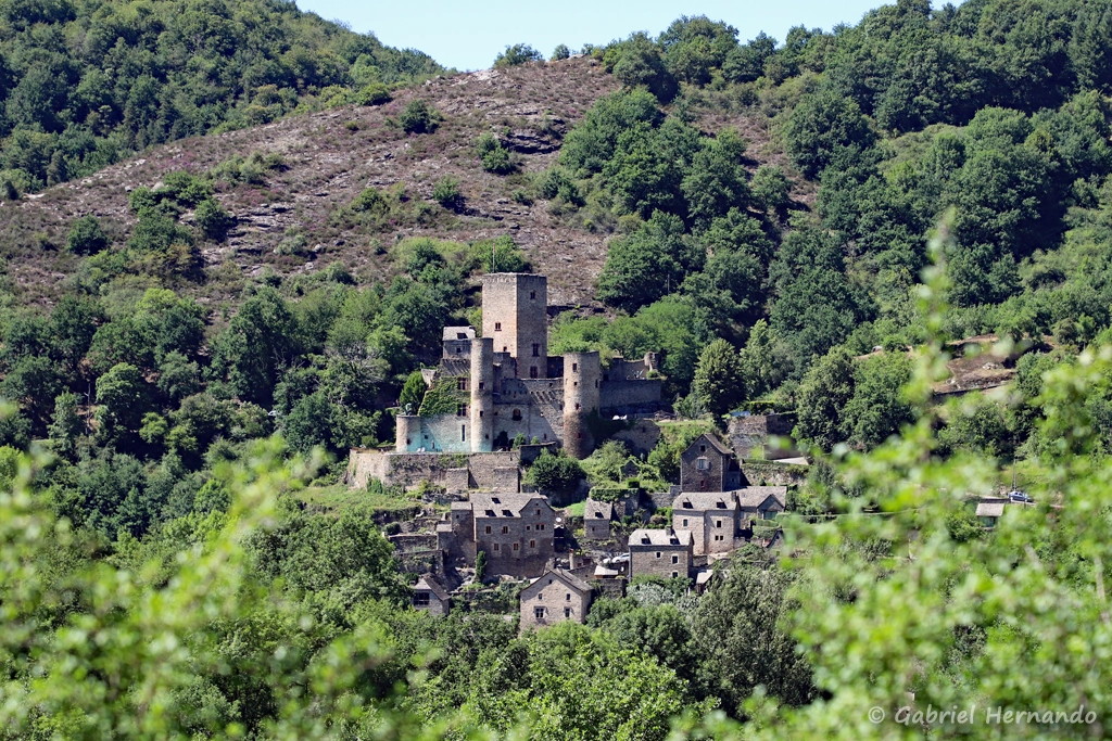 Point de vue sur le château, depuis la D285, au sud-est du village