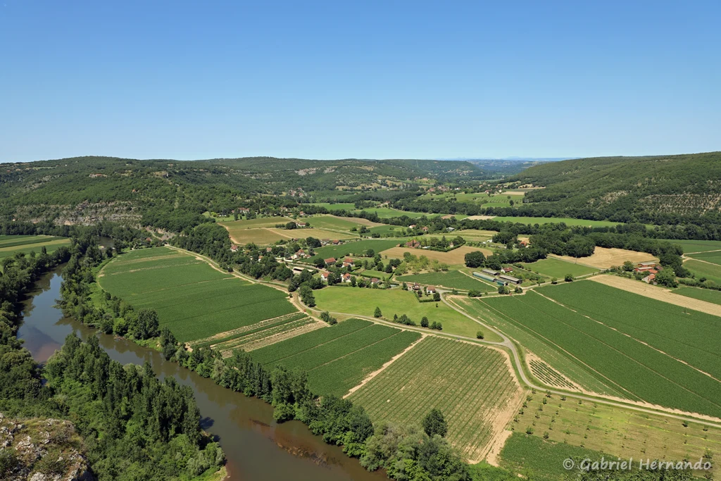 Le Lot, vers l'aval du cingle de Caillac