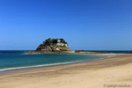 La plage et l'île du Gesclin
