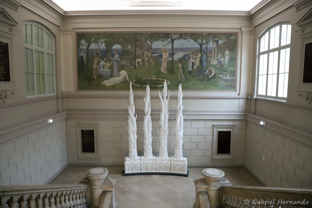 Inter artes et naturam - Fresque de Pierre Puvis de Chavanne, 1890, ornant l'escalier d'honneur