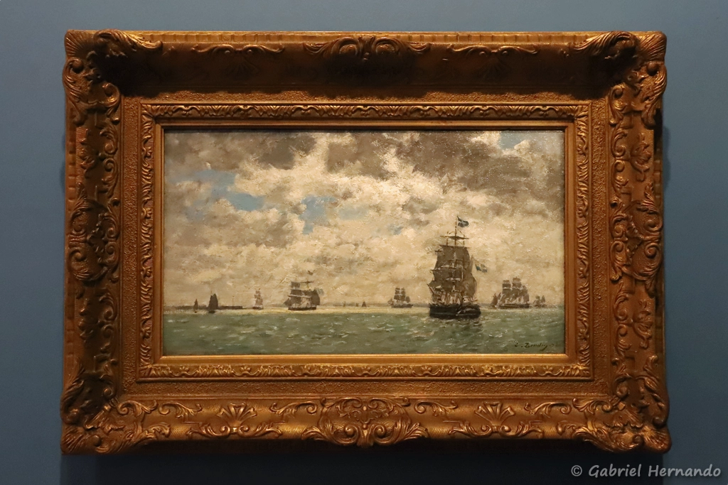 Trois-mâts devant Anvers, Eugène Boudin, 1872