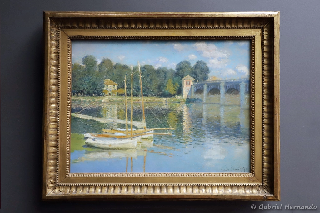 Le Pont d'Argenteuil, dit aussi Le pont d'Argenteuil et les barques - Claude Monet