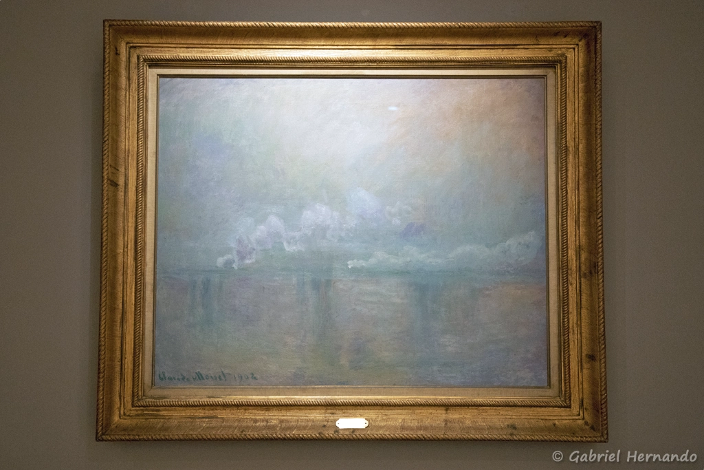 Charing Cross Bridge, fumées dans le brouillard, impression