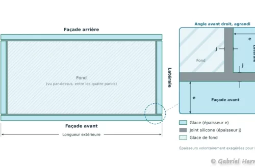 Principe de collage, aquarium vu de dessus