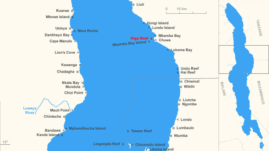 Localisation de Higga Reef (Tanzanie)